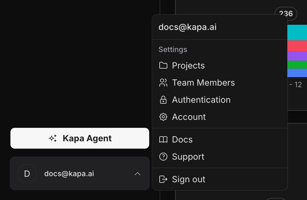 Team Members option in the account menu