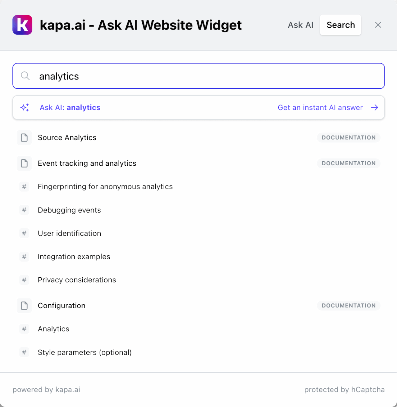 Search Mode Interface