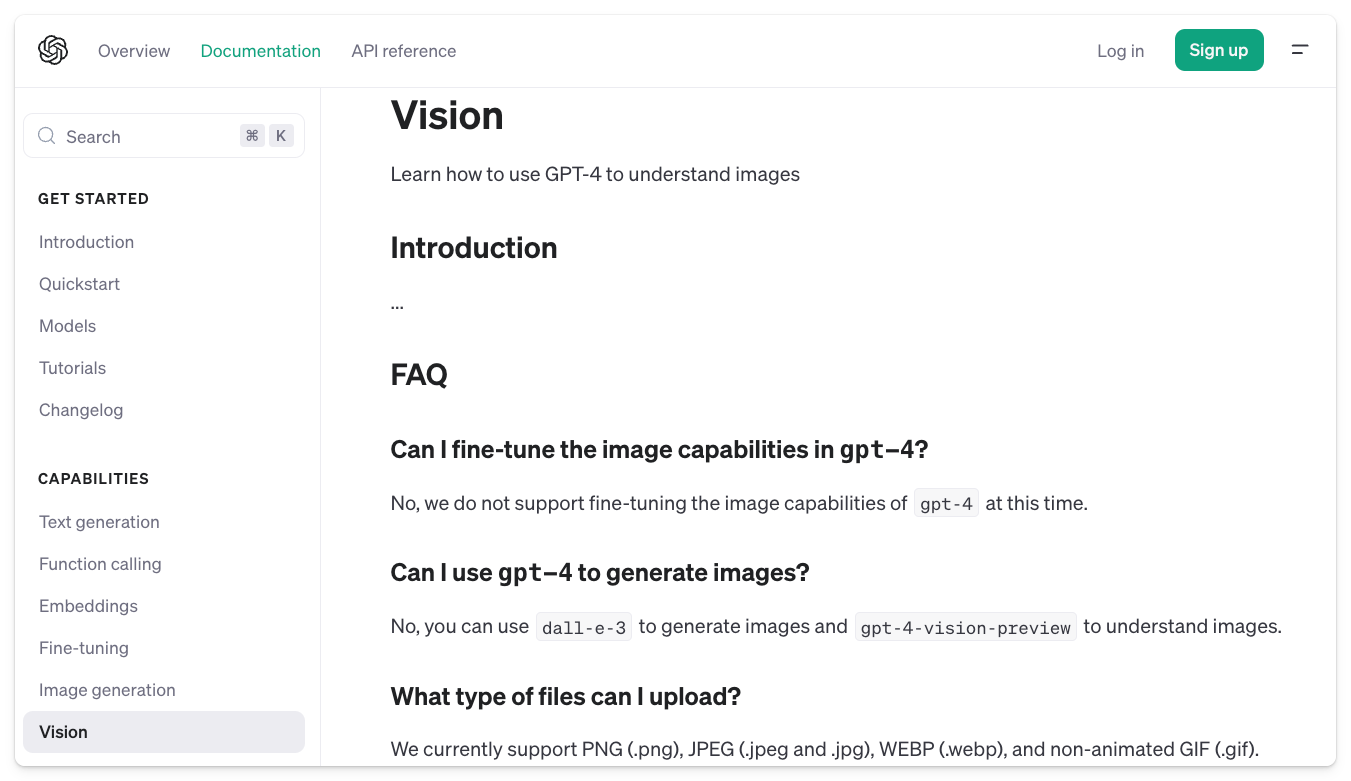 OpenAI Vision Documentation Example