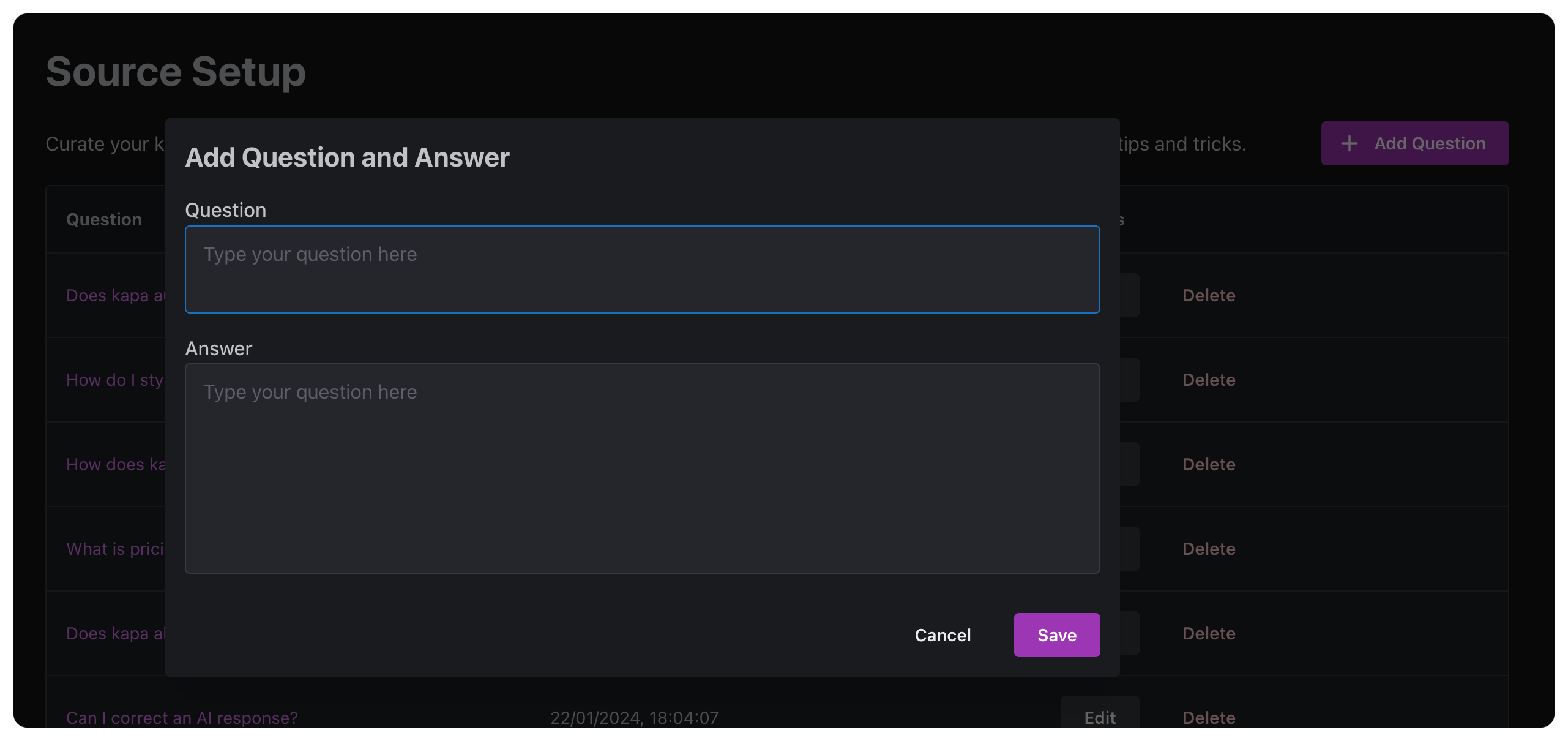 Custom Answers Configuration