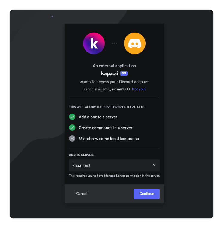 Discord Bot kapa ai docs