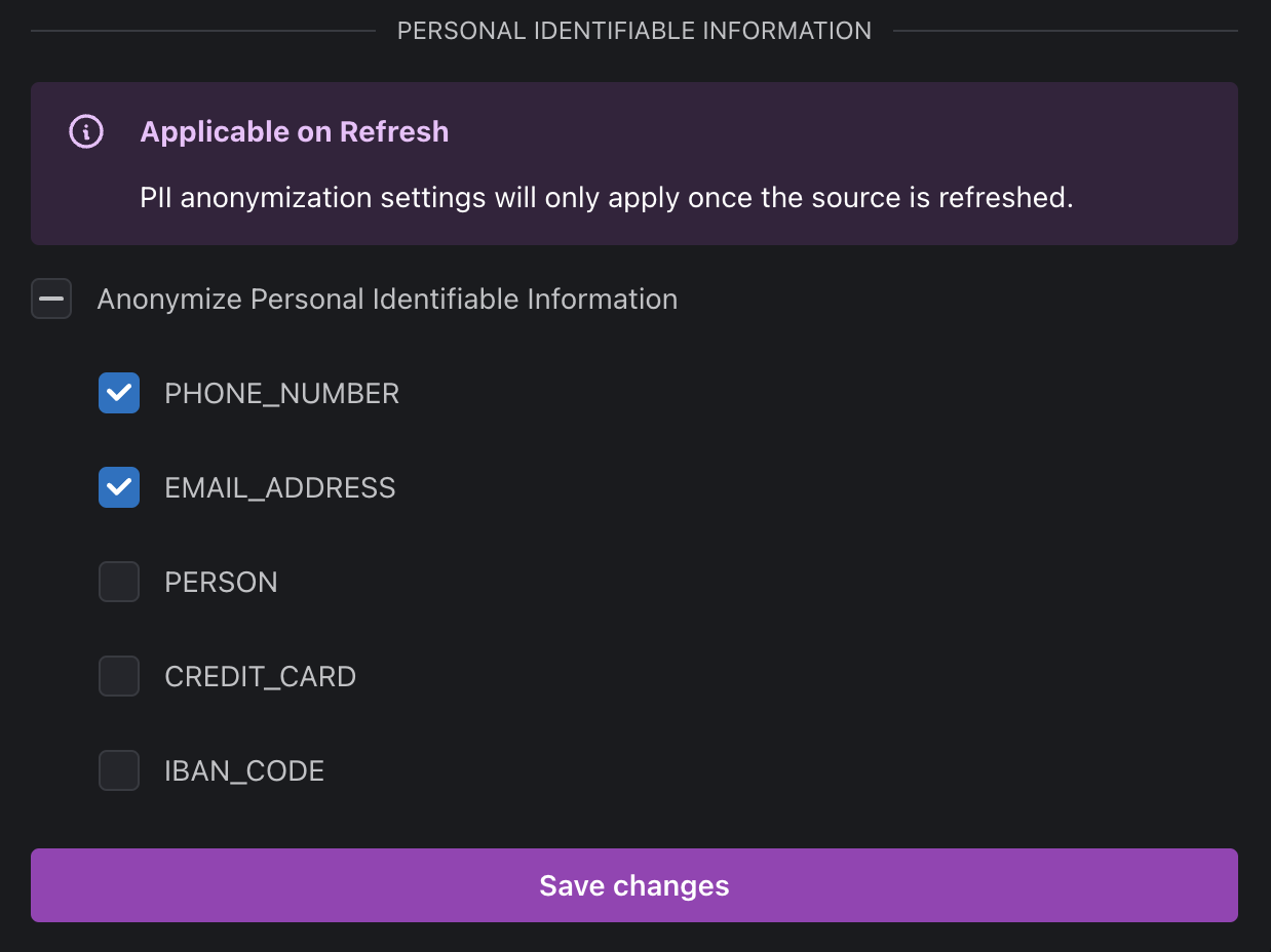 PII Config