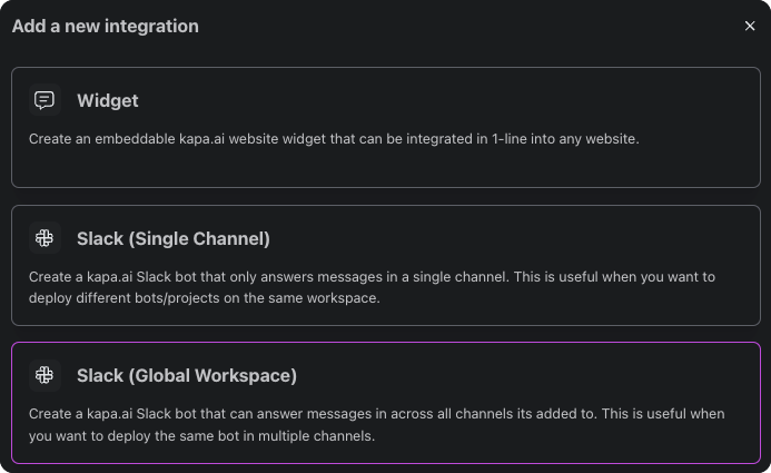 Create a Slack Channel Integration