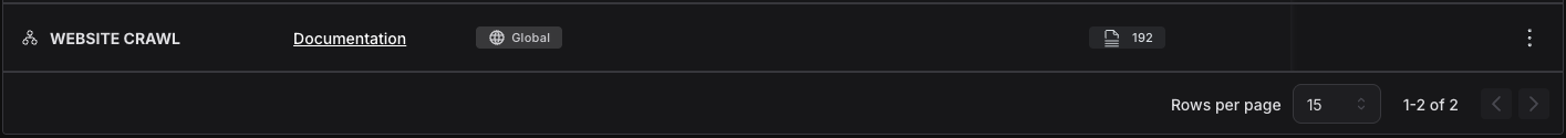 Source row after ingestion finished, showing the final page count