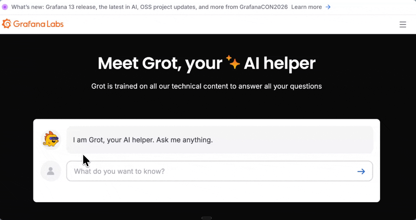 Grafana's branded Grot AI assistant